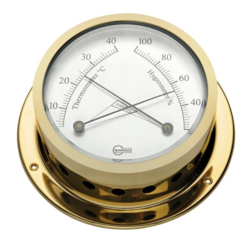 Thermomètre hygromètre laiton chromé