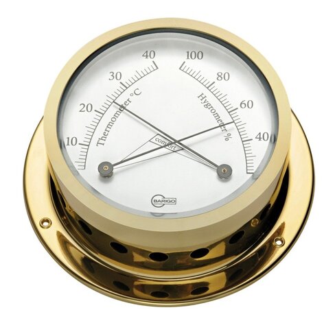 Thermomètre hygromètre laiton chromé