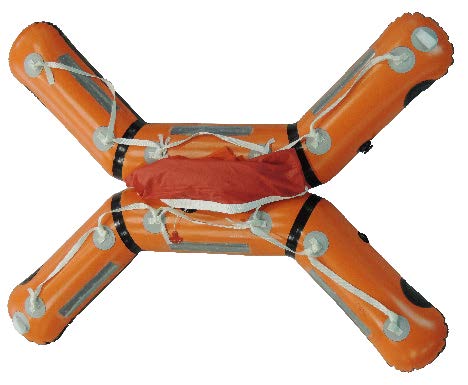 Bouée de secours en X - 12 personnes - 1,20 x 1,65 m - Flottabilité : 1600 N