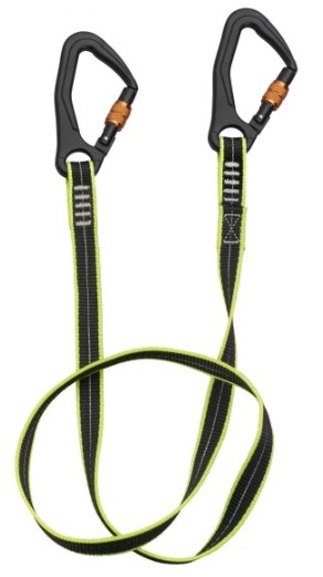 Longe plate 2 mousquetons aluminium