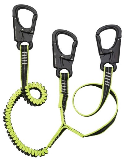 Longe double 3 mousquetons aluminium double levier