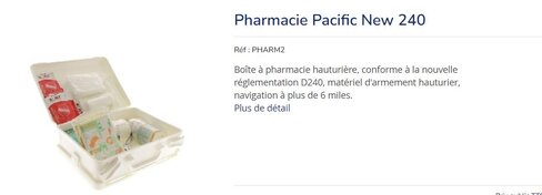 Boîte à pharmacie Pacific navigation hauturière