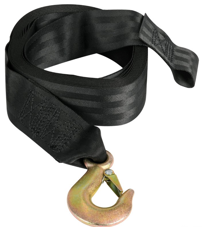 Sangle pour treuil en nylon + mousqueton - 10 m