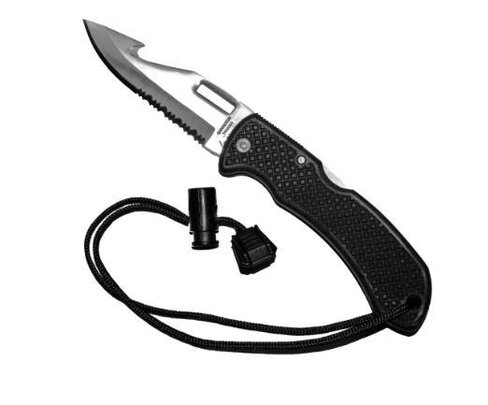 Couteau pliable titanium - l. 21 cm - lame, l. 9 cm - noir ESM