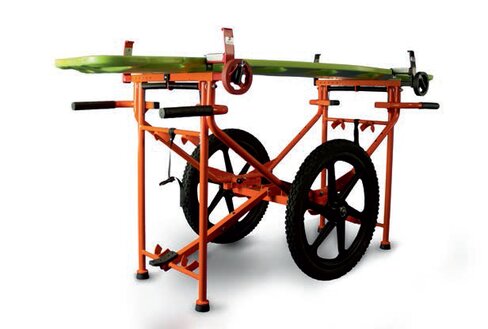 Support roulant militaire tout terrain - pliable - roues pleines - pour barquettes brancards, civières
