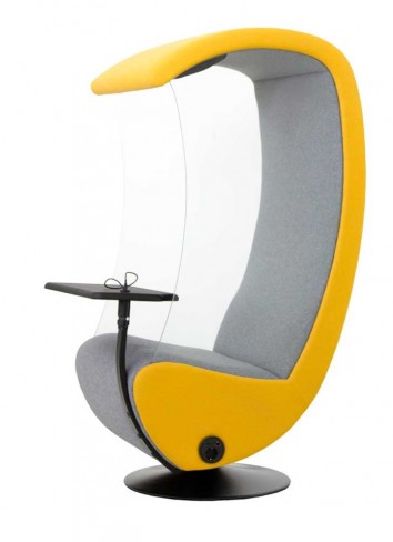 Fauteuil d'écoute Silense Sound Center - textile enduit - haut-parleurs intégrés - tablette
