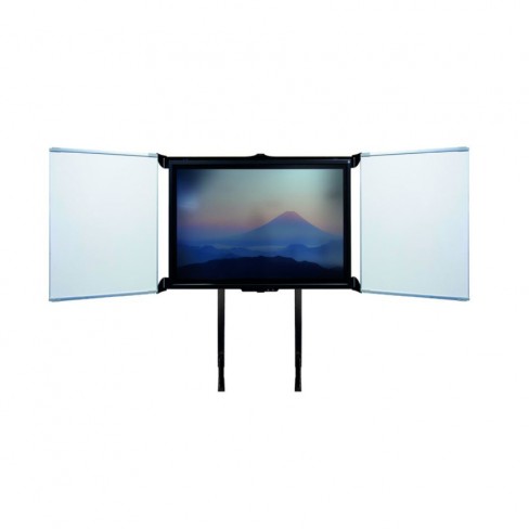 Conférencier générique 124 x 202 cm - pour écran interactif jusqu'à 75'' - fixation écran avec pied renfort