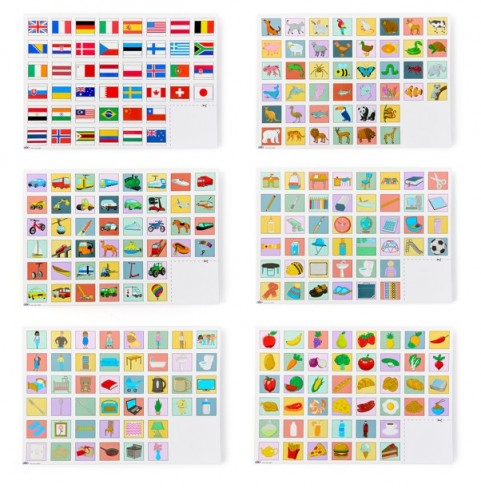 Set de 6 cartes pour tableau bavard A3