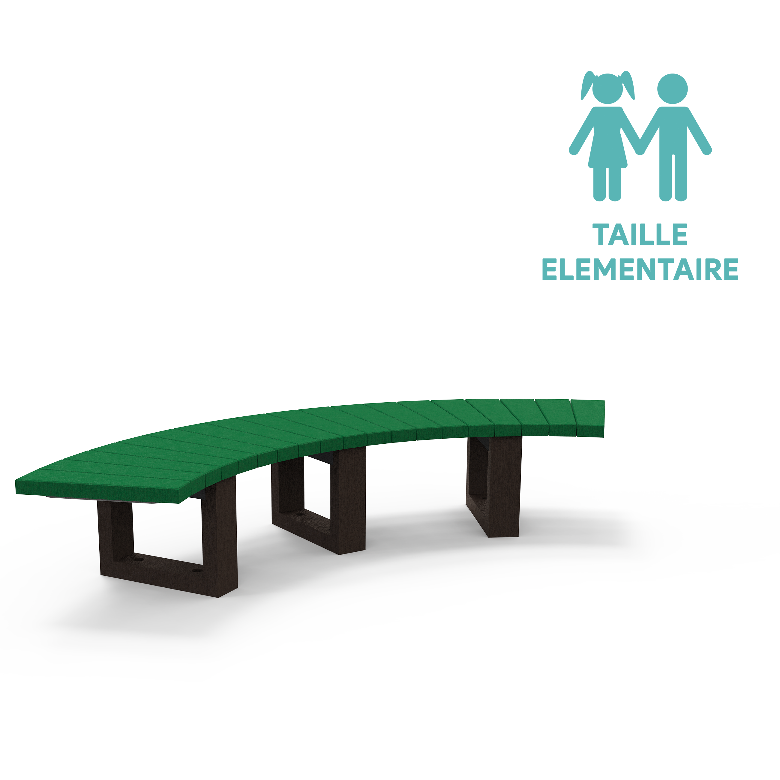 Banquette tour d'arbre Londura - lattes plastique recyclé – taille T4 - assise h. 38 cm – coloris Pigmentek