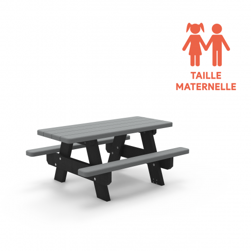 Table de pique-nique en plastique recyclé -Taille T2 - Hauteur assise 31 cm - coloris Standard