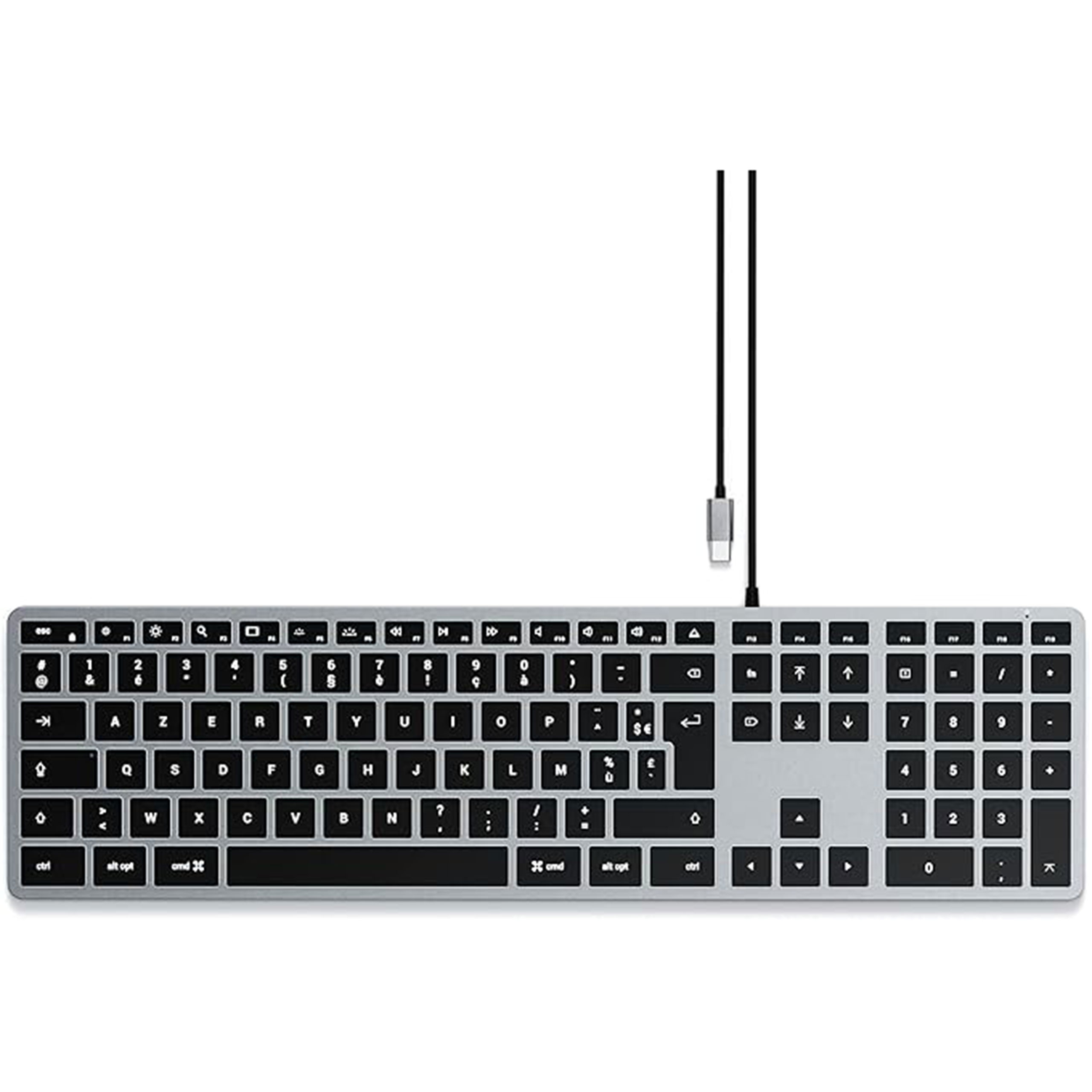 Satechi clavier filaire USB-C aluminium avec pavé numérique Français - Gris sidéral