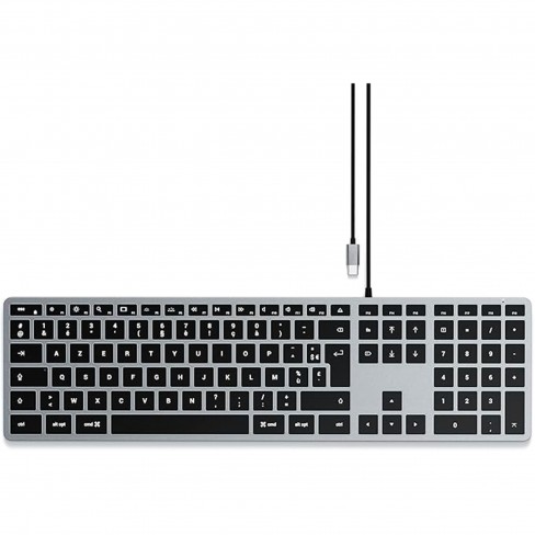 Satechi clavier filaire USB-C aluminium avec pavé numérique Français - Gris sidéral