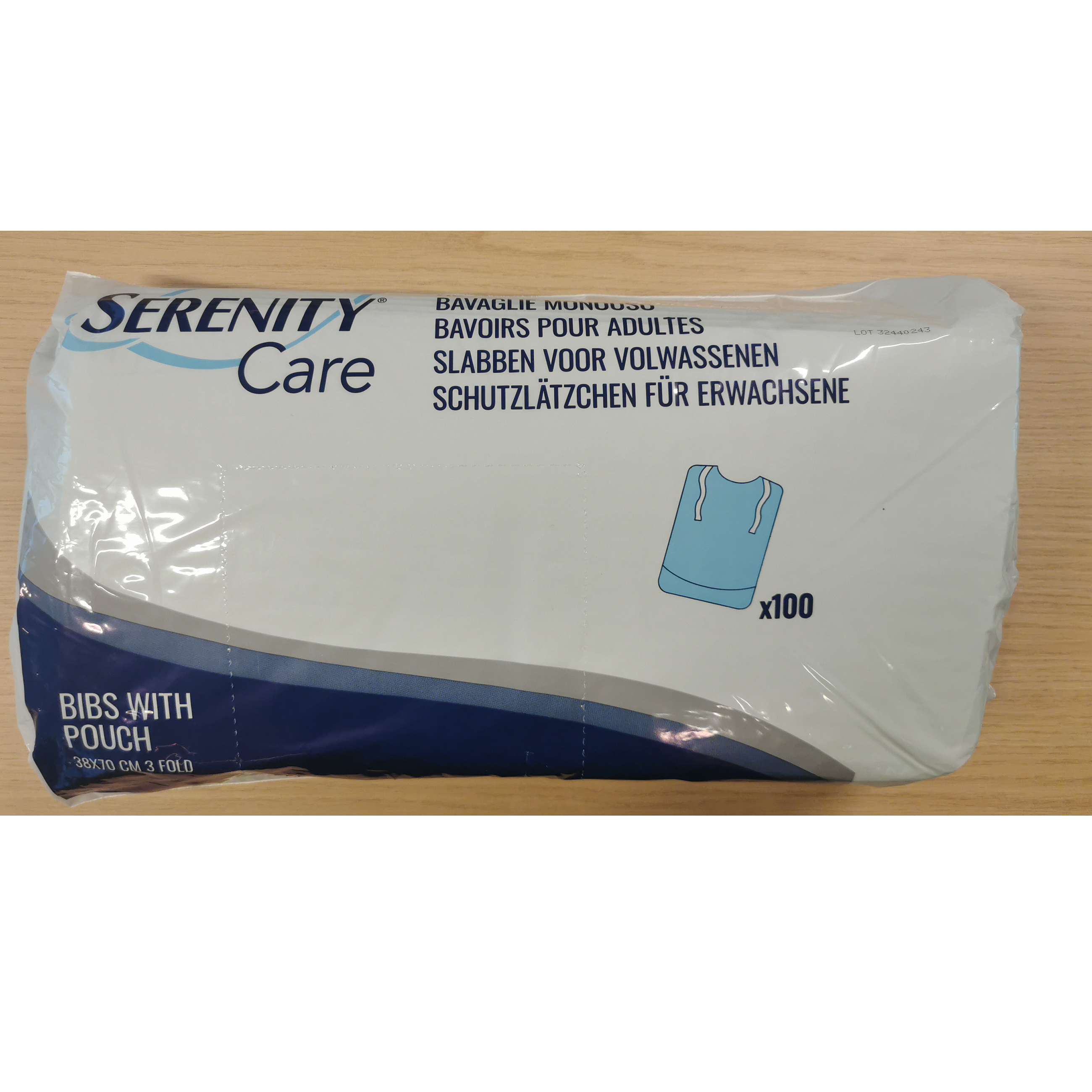 Bavoir jetable à poche à 3 plis - 1 carton de 600 unités