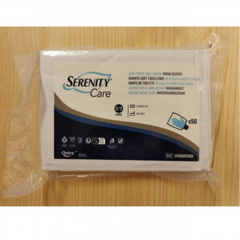 Gant de toilette molletonné Serenity Care - Taille L - 1 palette de 72000 unités