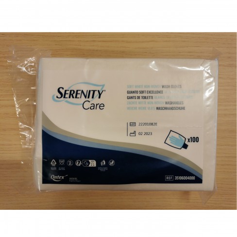 Gant de toilette Serenity Care non-tissé 48g/m² - 1 palette de 490 000 unités
