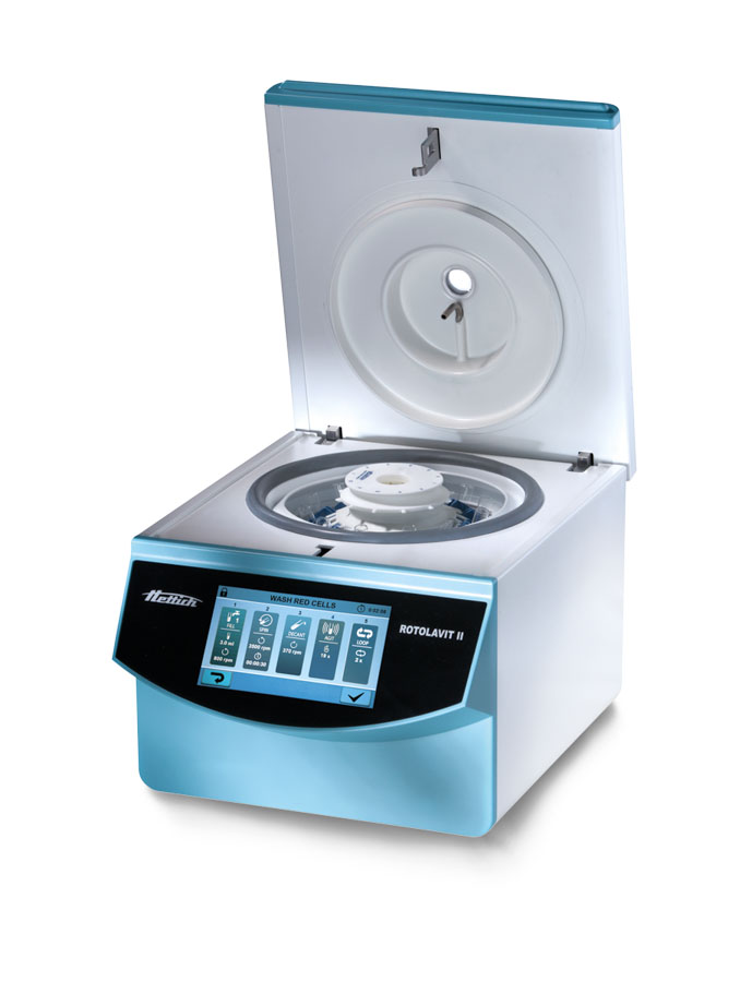 Petite centrifugeuse lave-cellules Rotolavit II vitesse max 3 500 tr/min - capacité max 120ml