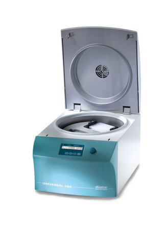 Petite centrifugeuse de paillasse Universal 320 vitesse max 5 000 tr/min (rotor libre) - capacité max 400 ml