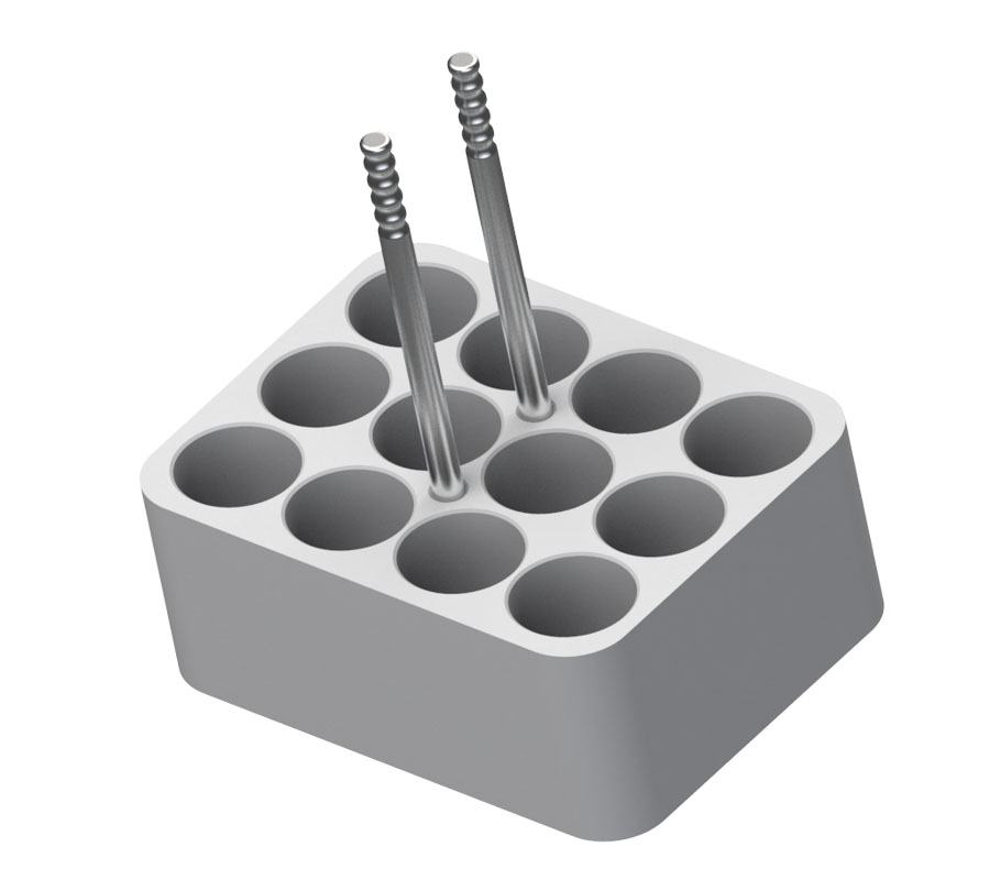 Portoir pour 12 vials HPLC de 11,6 x 34mm pour nacelle 1366 et 1427
