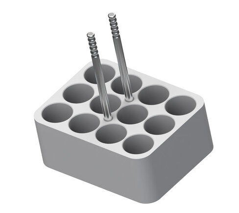 Portoir pour 12 vials HPLC de 11,6 x 34mm pour nacelle 1366 et 1427