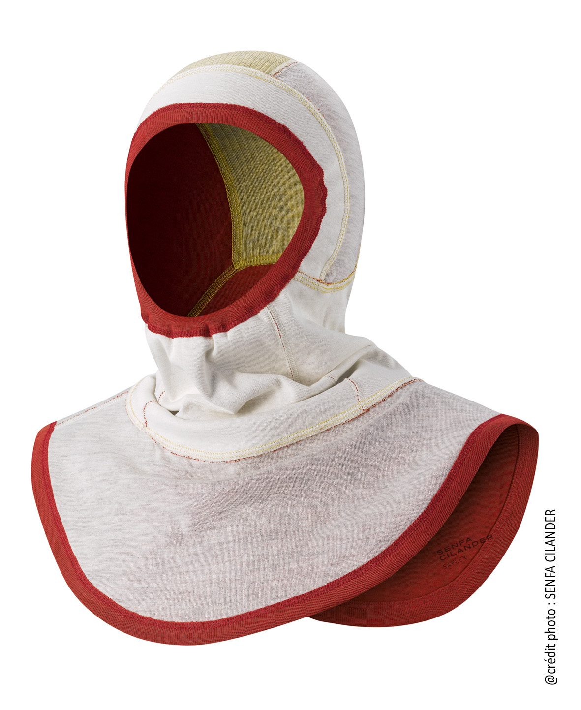 Cagoule filtrante zonale avec insert maille - sapeur-pompier - rouge - barrière de filtration Nanox
