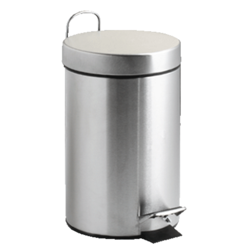 Poubelle à pédale 5 l - Inox - l'unité