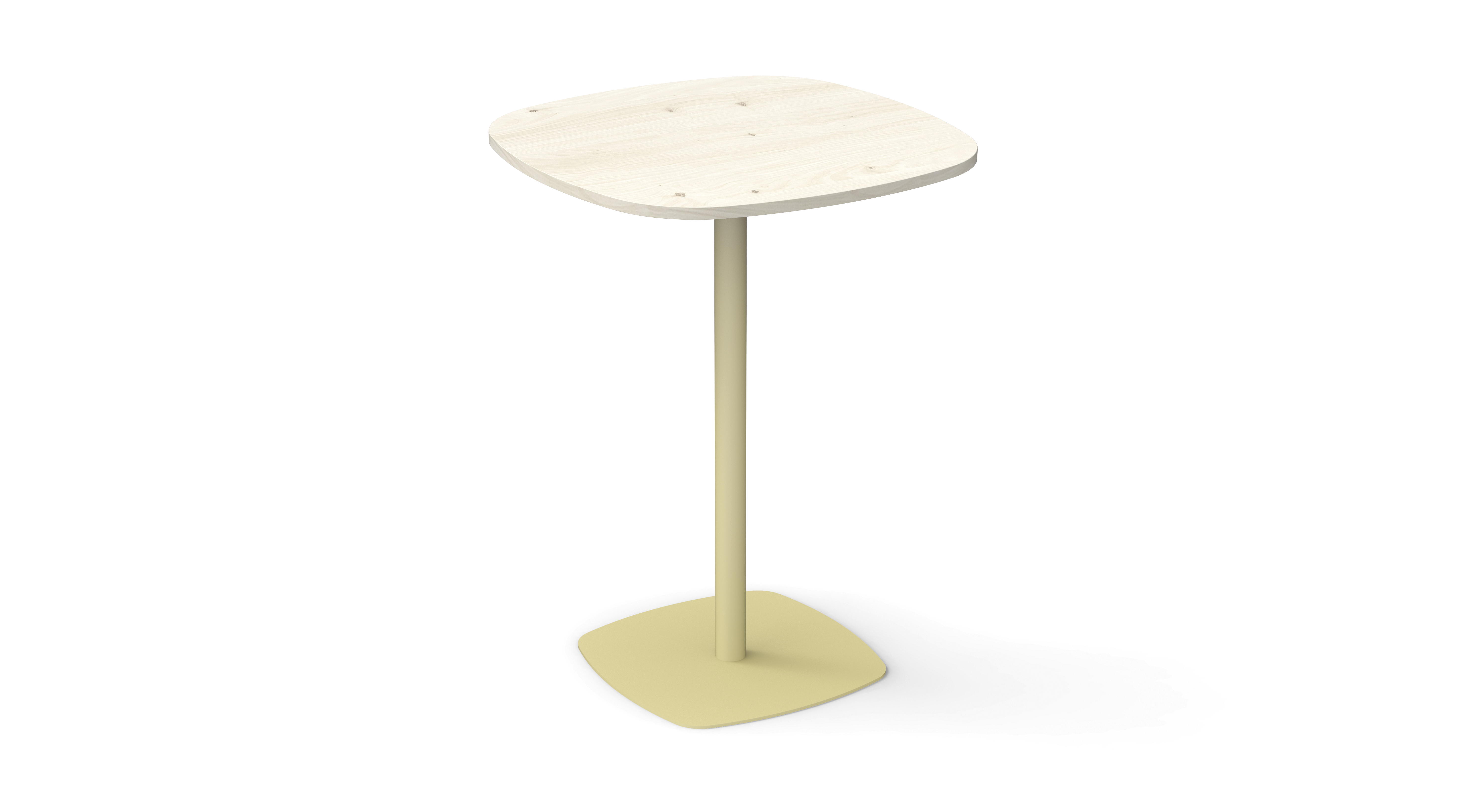Mange-debout carré angles arrondis Tamaris - 80 x 80 cm - h. 105 cm - piétement sur socle carré - stratifié