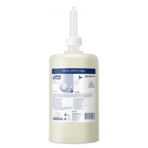 Savon liquide doux - S1 Tork - Ecolabel parfum frais - carton de 6 x 1 l