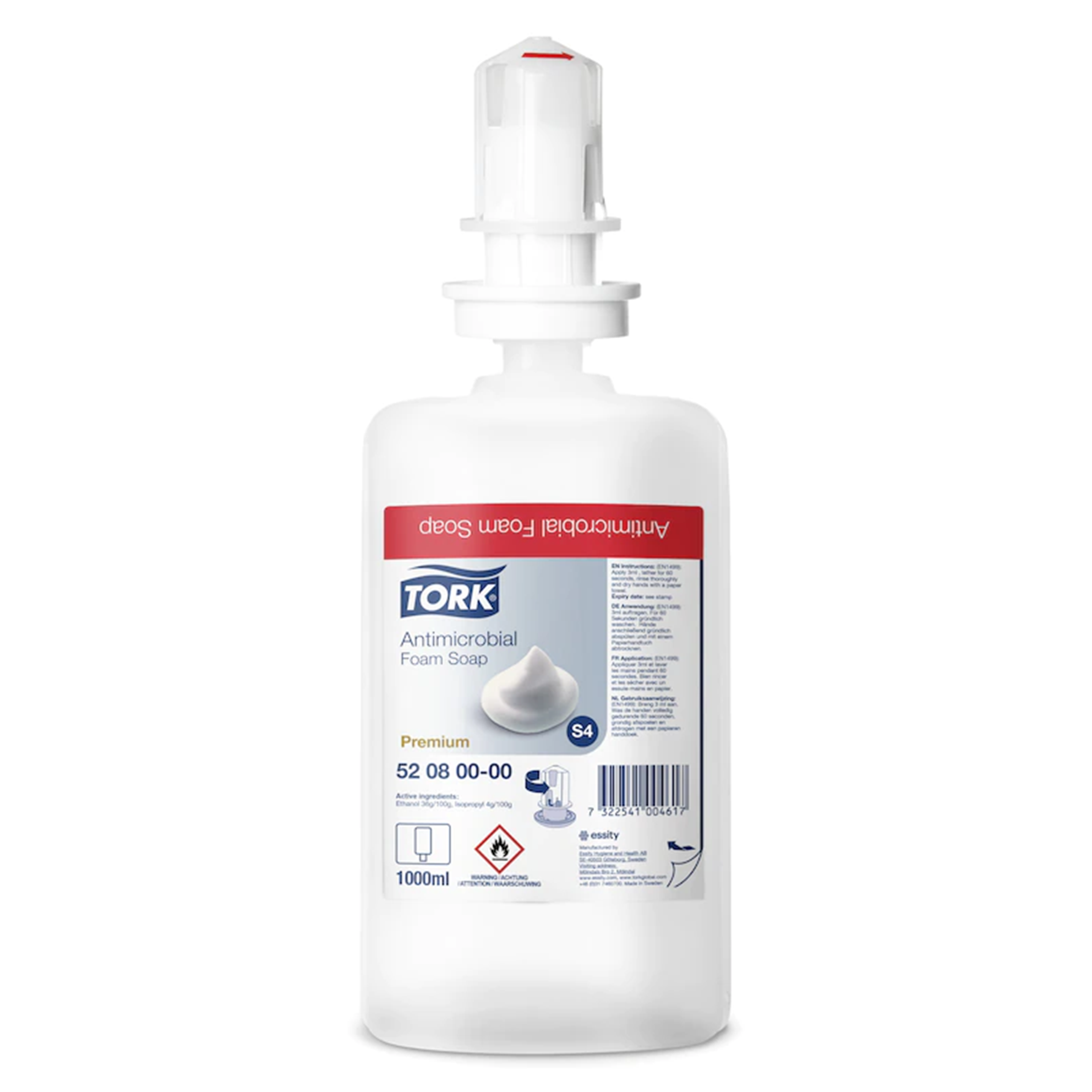 Savon mousse antimicrobien - S4 Tork - carton de 6 x 1 l