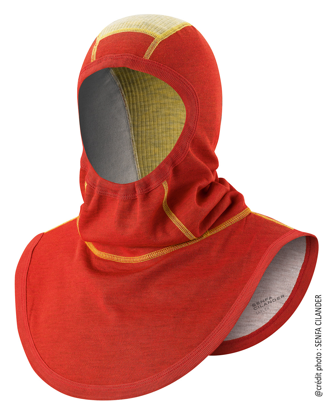 Cagoule filtrante intégrale avec insert maille - sapeur-pompier - rouge - barrière de filtration Nanox