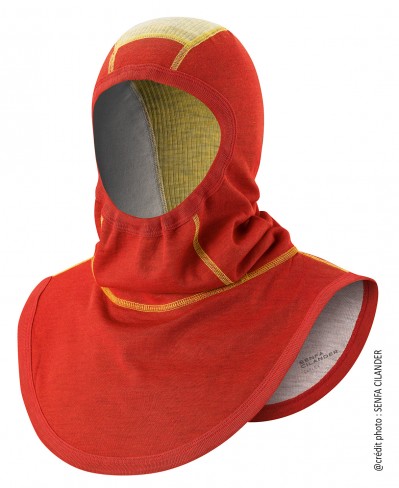 Cagoule filtrante intégrale avec insert maille - sapeur-pompier - rouge - barrière de filtration Nanox