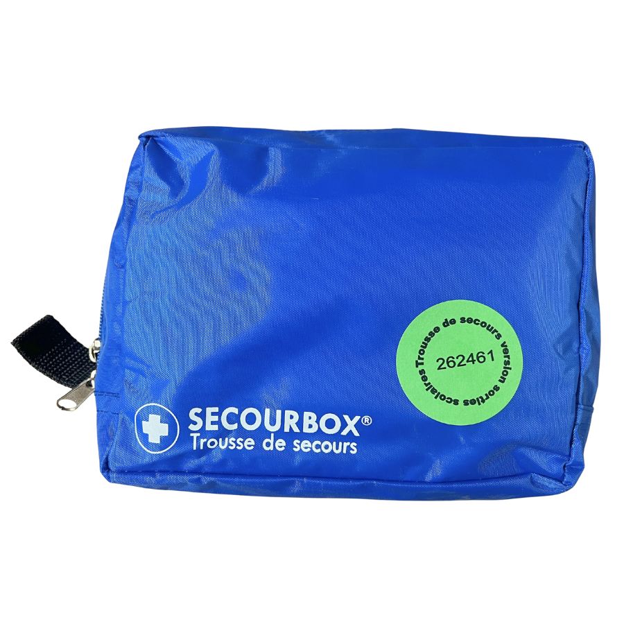 Trousse de secours souple équipée - sortie scolaire - bleu