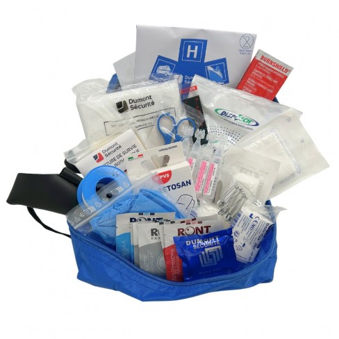 Trousse de secours souple équipée - sortie scolaire - bleu