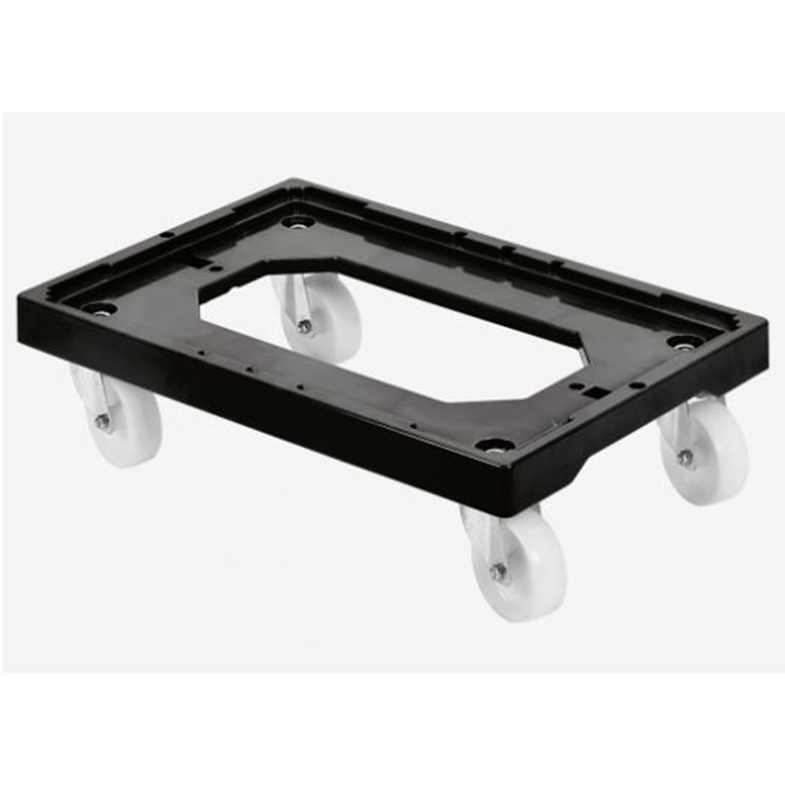 Socle rouleur pour bacs 600X400 et 400X300 mm Gilac - chape acier noir