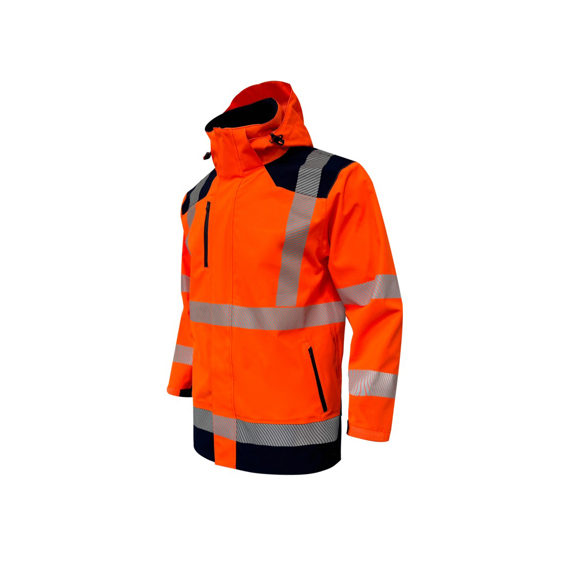 Veste de pluie haute visibilité - Lima - France Sécurité - orange fluo/marine - taille au choix