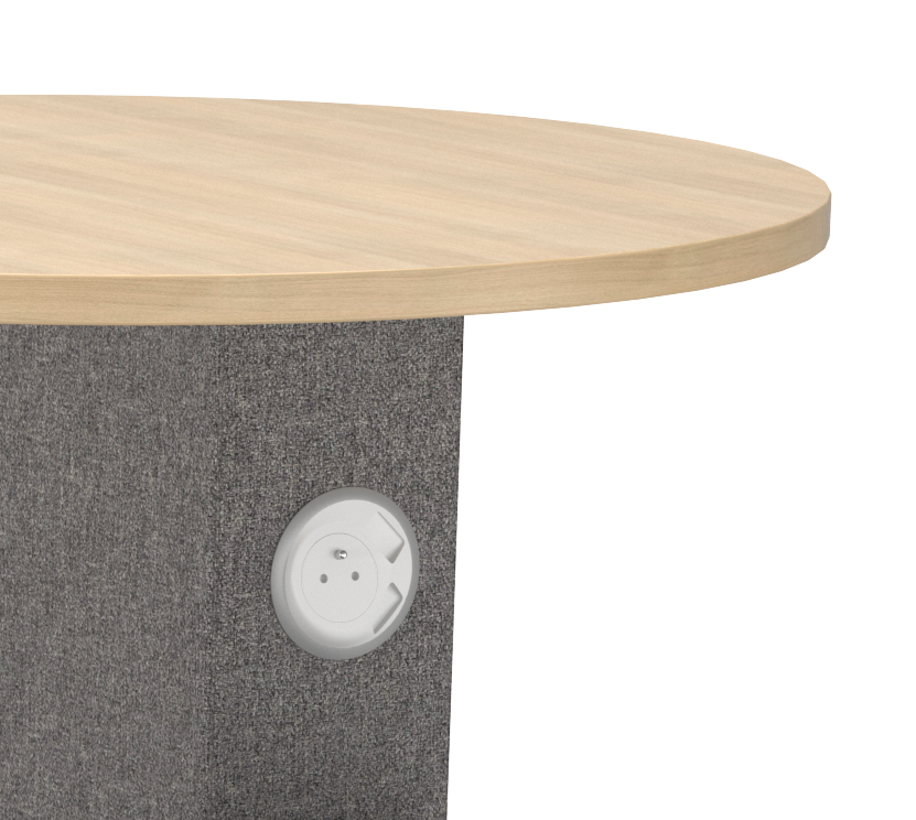 2 modules assises hautes et 1 table haute Border - tissu - repose pied noir