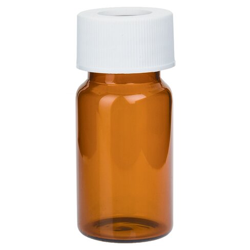 Flacon voa de 20 ml en verre ambré prénettoyé avec bouchons à visser et septa téflon/silicone x 72