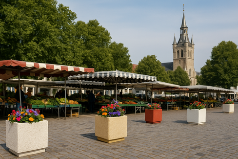 Jardinière carrée en béton - 72 x 72 x 90 cm - déchargé dans la limite de 30 m