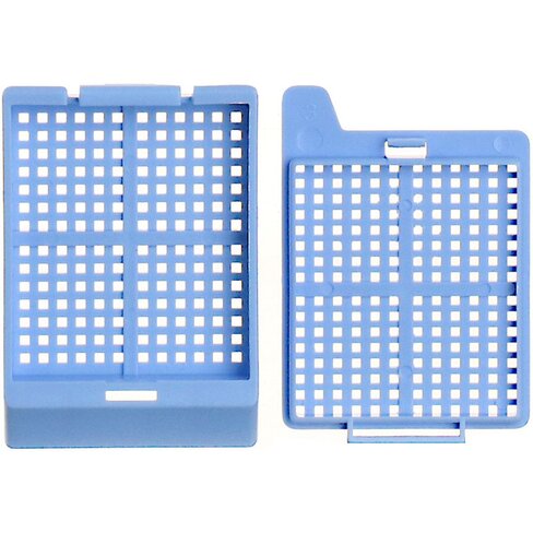 Cassette d'inclusion orange EM105 pour biopsies , charnières, en vrac x 2000