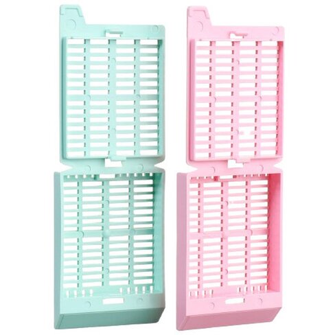 Cassette d'inclusion rose EM117 pour tissus , monobloc à fentes, en vrac x 2000