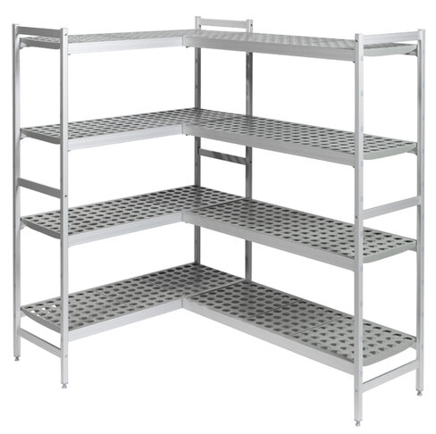 Rayonnage à clayettes Fermod 6611 - élément départ - 4 tablettes - l. 660 x h. 2100 x pr. 460 mm - polymère ajouré