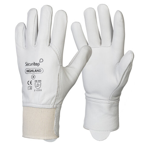 Gant de protection Highland - France Sécurité - pleine fleur mégissée de caprin - gris - taille au choix