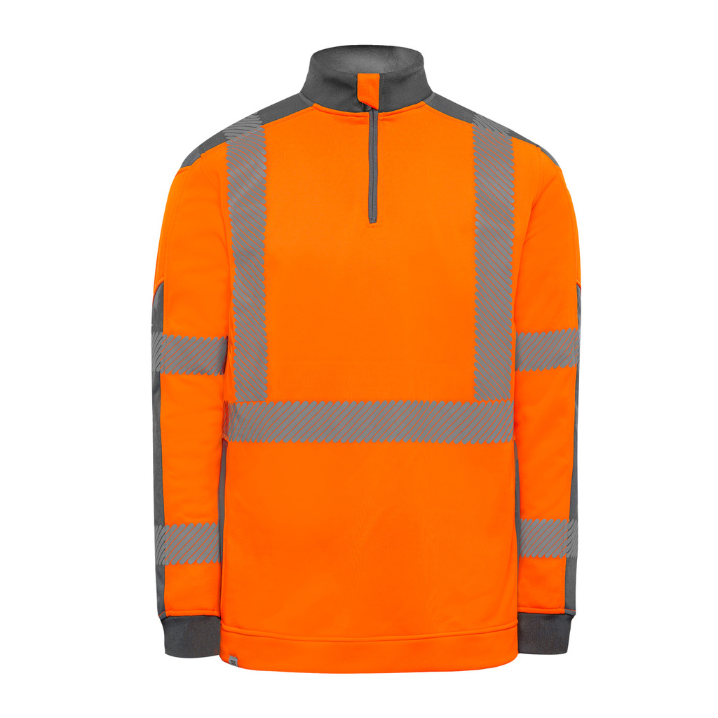Sweat-shirt haute visibilité Darwin Recycle - T2S - orange fluo/gris - taille 3XL