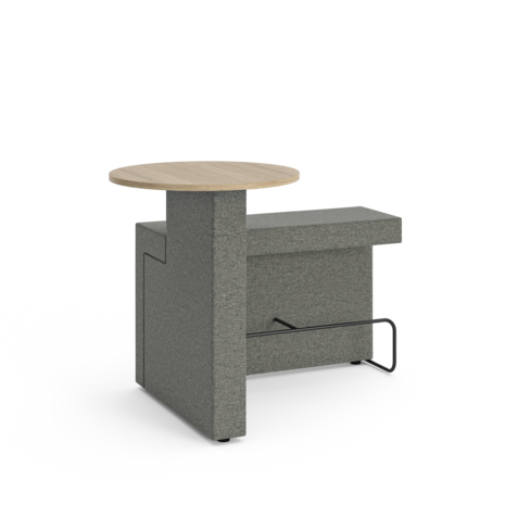 1 module assise haute et 1 table haute Border - table à droite - repose pied noir