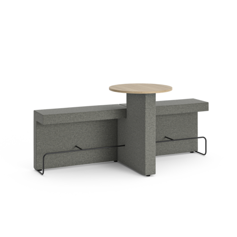 2 modules assises hautes et 1 table haute Border - tissu - repose pied noir