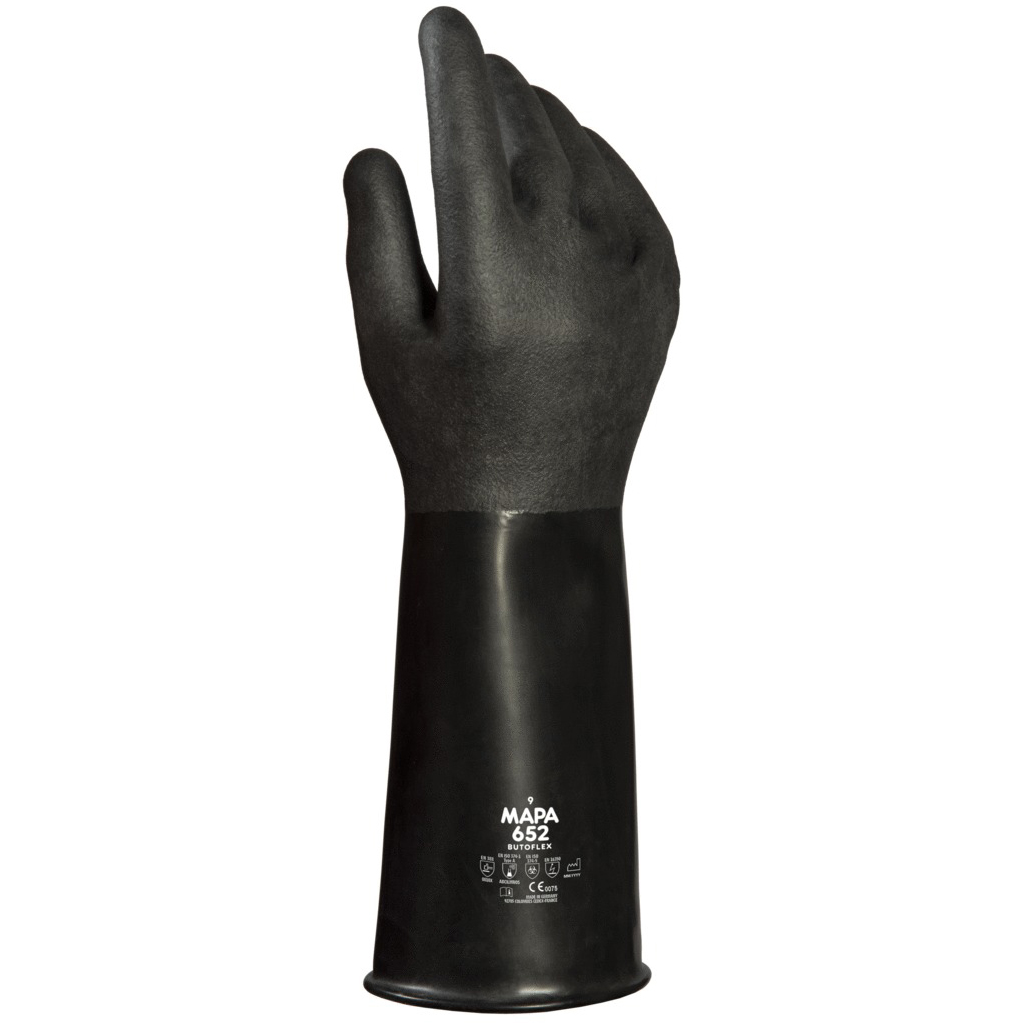 Gants de protection chimique - Butoflex 652 - Mapa - butyle - noir - taille au choix