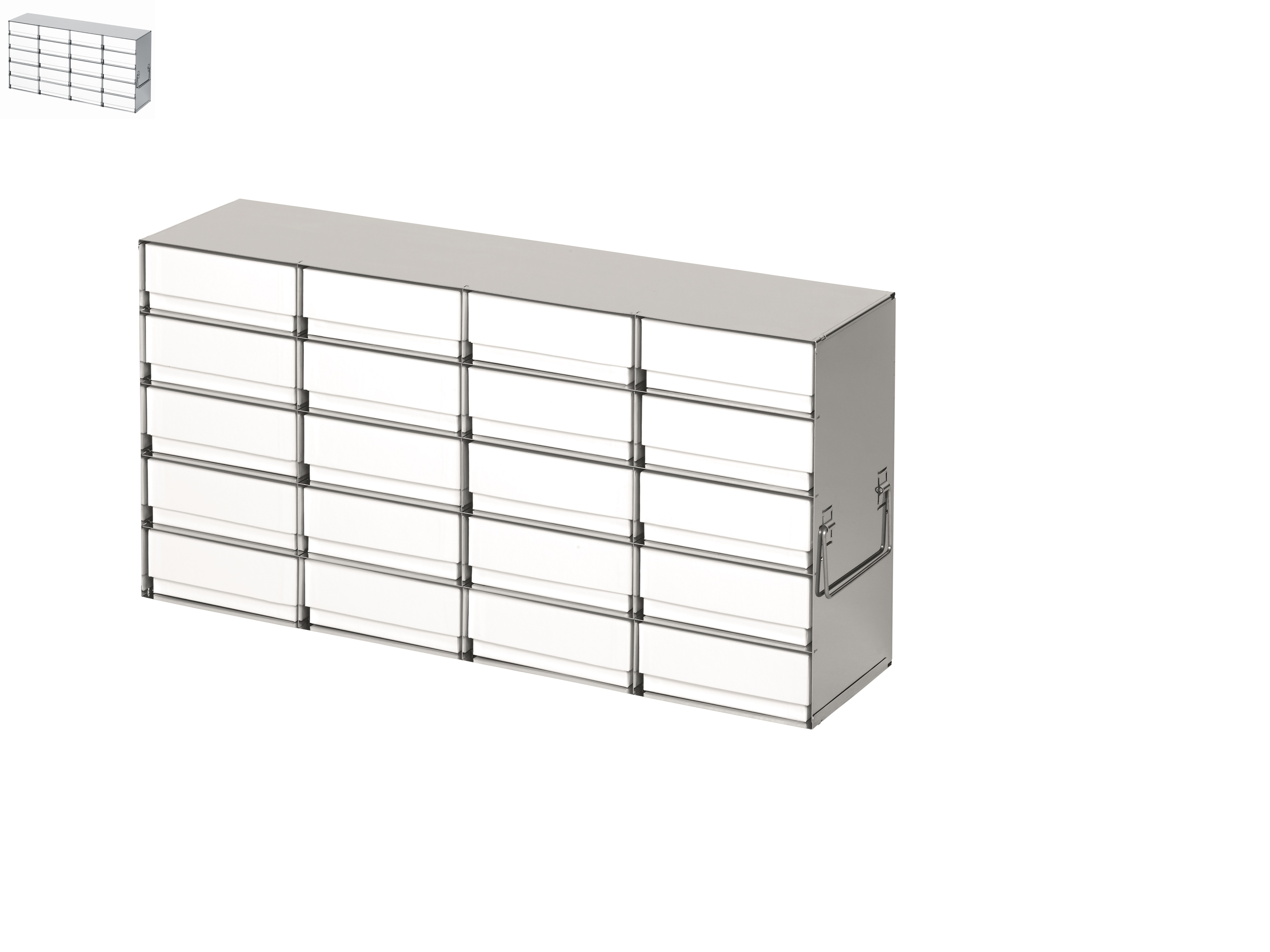 Étagère inox pour 5x4 boites 50mm UFV L139 x P561 x H278mm - 8012-2350 BINDER (pack de 4)