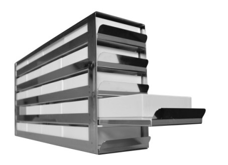 Étagère avec tiroir inox pour 5x4 boites 50mm UFV L140 x x P562 x H278mm - 8012-2354 BINDER (pack de 4)