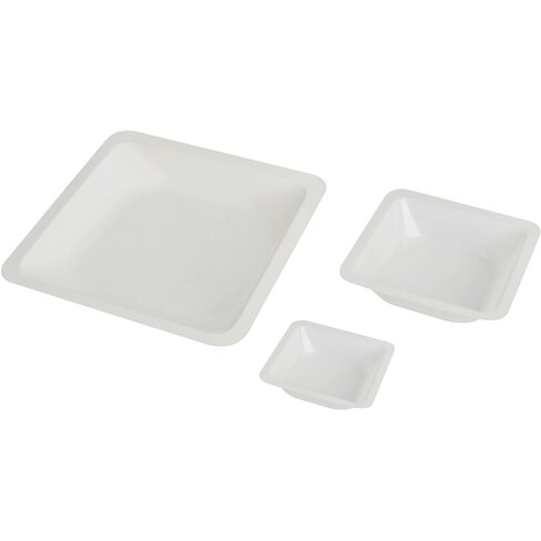Nacelle de pesée en polystyrène blanc, 41x41 mm x 500