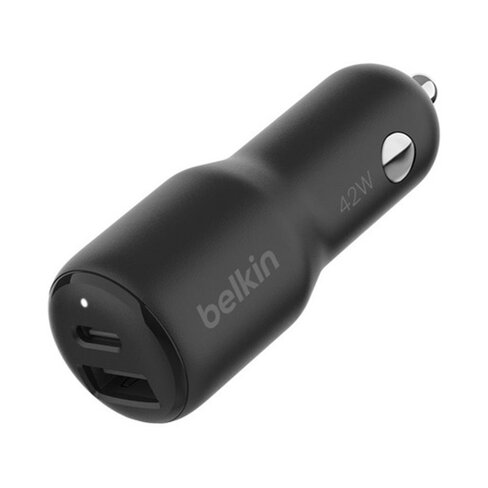 Chargeur universel de voiture Belkin CCB004btBK USB-C de 30 W, USB-A de 12 W