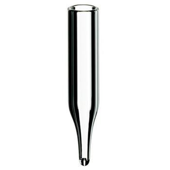 Micro insert 0,3 mL, 31 x 6 mm, verre clair silanisé de 1ère classe hydrolytique, pour flacons ND12, x 1000